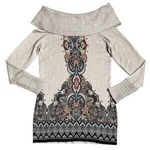 Cache Cowlneck Long Boho Sweater Sz Medium
